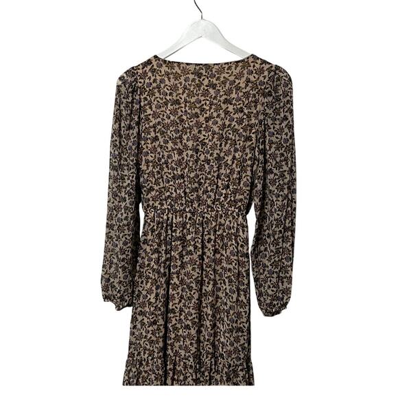 BAGATELLE COLLECTION WOMENS SIZE 6 FLORAL PRINT TIERED MAXI DRESS BEIGE BLUE NEW - Picture 9 of 14